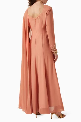 peach asymmetrical maxi dress Dusty Peach Red Halter Neck Sequined Maxi Dress for Women main image 1