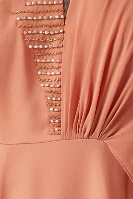Buy LA PLAN Orange Embellished Asymmetrical Maxi Dress For Women Online |  Ounass Oman