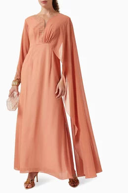 Buy LA PLAN Orange Embellished Asymmetrical Maxi Dress For Women Online |  Ounass Oman