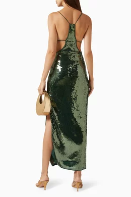 Buy Oseree Green Marylin Maxi Dress For Women Online | Ounass Oman