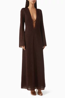 Buy Oseree Brown Lumiere O-long Kaftan For Women Online
