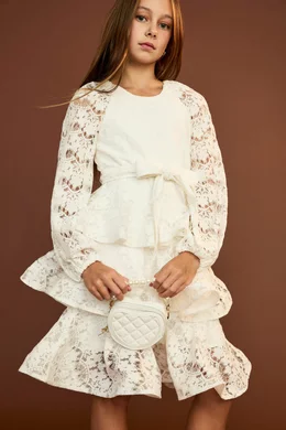 chinese dress ladies Bardot Junior baby girl size 0-3 months white lace short sleeve dress,