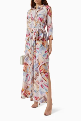 Buy L'agence Multicolour Cameron Shirt Maxi Dress in Silk For Women Online  | Ounass Oman