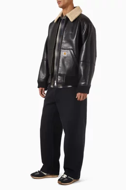 Buy Carhartt WIP Black Shepton Jacket in Faux Leather For Men