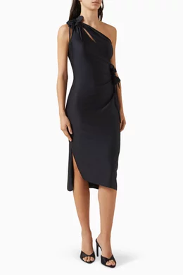 Buy Coperni Black Asymmetric Flower Mini Dress For Women Online | Ounass  Oman