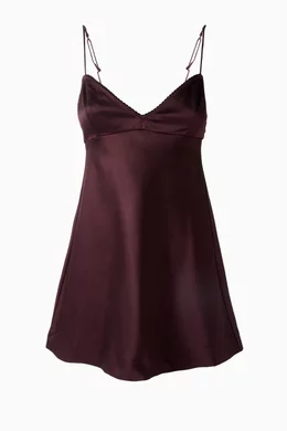 Buy SKIMS Burgundy Satin Mini Dress For Women Online | Ounass Oman