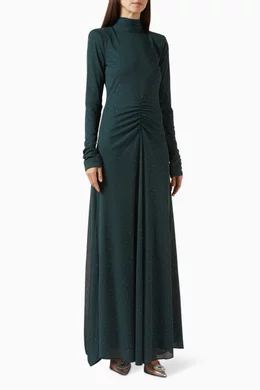 Buy Rotate Birger Christensen Green Sequin-embellished Scarf Dress For  Women Online | Ounass Oman