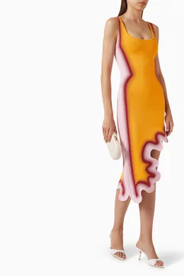 Buy Ph5 Orange Aster Reversible Wavy Dress in Viscose Blend For Women  Online | Ounass Oman