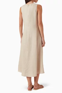 Buy Asceno Neutral Siena Dress in Linen For Women Online | Ounass Oman