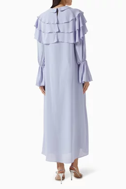Buy Mimya Purple Layered Flounce Dress in Chiffon For Women Online | Ounass  Oman