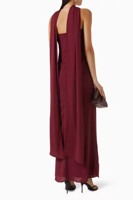 athena burgundy dress Athena Maxi Dress – Canvas main image 1