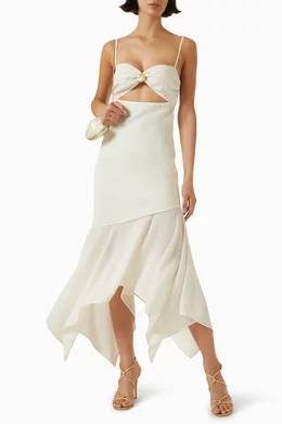 white fitted wedding dress LaDivine 7448W Simple Long Corset Fitted Wedding Dress