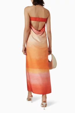 open lace back dress Baobab Rondine Coral Reef Halter Maxi Dress main image 0