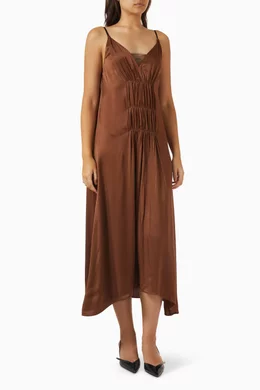 brown satin cami dress Cami Cowl Satin Bridesmaid Dress main image 0