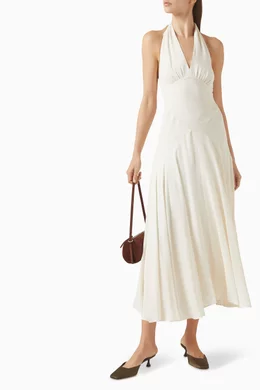 Buy Reformation White Briony Halter Maxi Dress For Women Online | Ounass  Oman