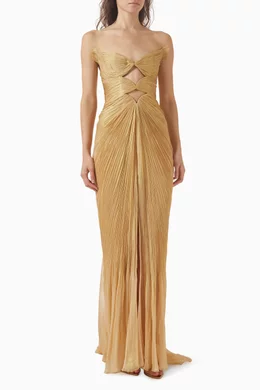Buy Maria Lucia Hohan Neutral Carmen Pleated Dress For Women Online |  Ounass Oman