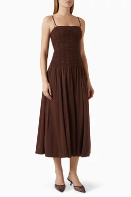 iris maxi dress Iris Long Sleeve Satin Maxi Dress / Blush Gold | MESHKI