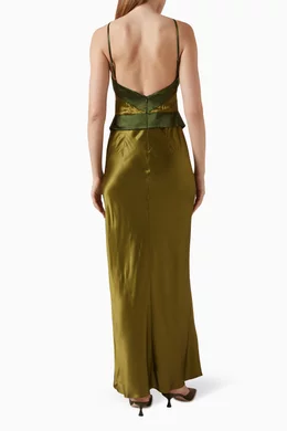 Buy Reformation Green Jillian Maxi Dress in Silk For Women Online | Ounass  Oman