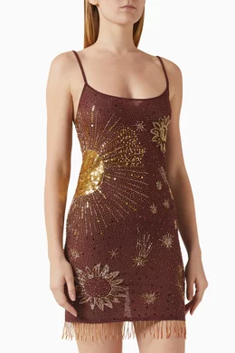 leslie amon beaded dress Leslie Amon Sunset Flow Sunrise Embellished Maxi Dress