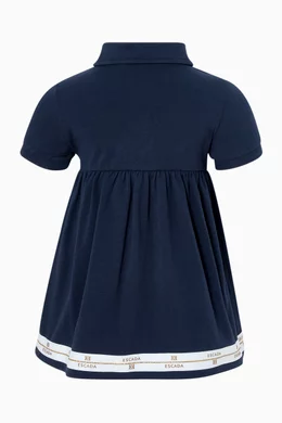 Buy Escada Blue Logo Border Shirt Dress For Baby Girls Online | Ounass Oman