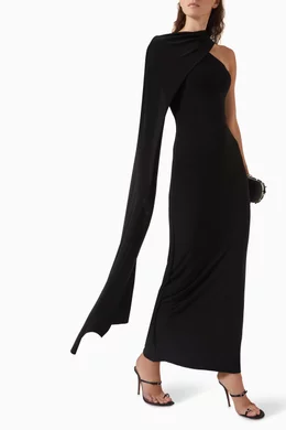 Buy Club L London Black Dawn Scarf One-shoulder Dress For Women Online |  Ounass Oman