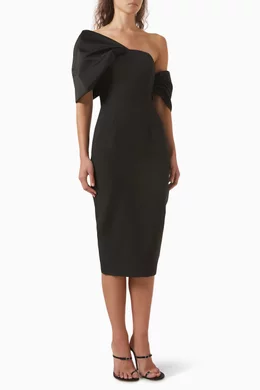 camellia midi dress Dolce & Gabbana Camellia-Print Cady Midi Dress