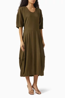 knee length dresses for ladies Twisted Hem Dress in Dark Cherry main image 0