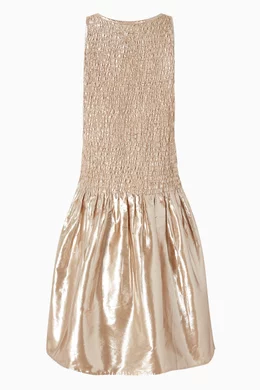 Buy DKNY Gold Sleeveless Metallic Dress For Girls Online | Ounass Oman