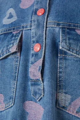 Buy Billieblush Blue Heart Dress in Denim For Girls Online | Ounass Oman