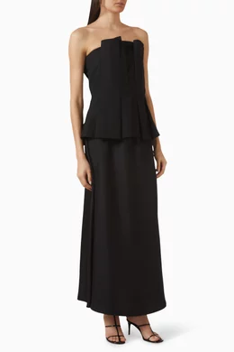 Buy Rhe Black Sculptural Tulip Bustier Maxi Dress For Women Online |  Ounass Oman
