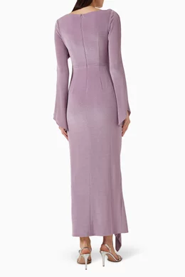 asymmetric pencil dress Women's Isabella Pencil Asymmetric Neck Polycotton Midi Dress S/M/L Red/Cream MEAN BLVD main image 1