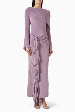 Buy Lallee Purple Asymmetric Pencil Dress For Women Online | Ounass Oman