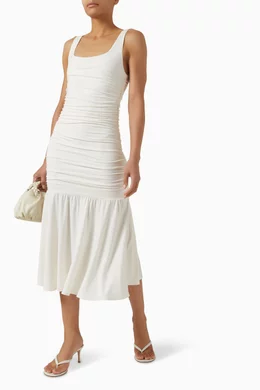 Buy Reformation White Kayla Midi Dress in Knit For Women Online | Ounass  Oman