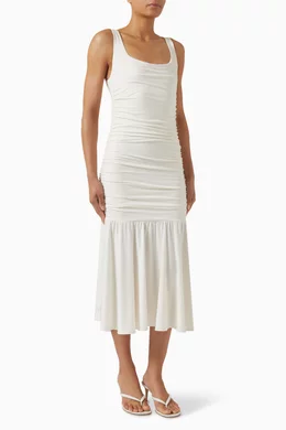 self portrait grid sequin midi dress self-portrait - Cream Sequin Knit Tailored Midi Dress