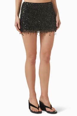 Buy Asta Resort Black Yasmin Bead-embellished Mini Skirt For Women Online |  Ounass Oman