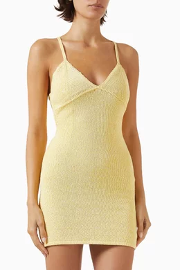 open lace back dress Asta Resort Nikolina Mini Dress in Yellow