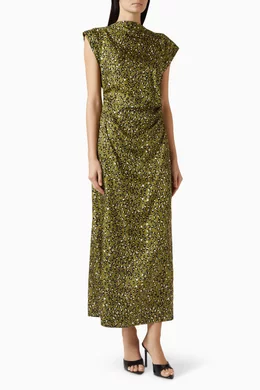 scanlan theodore green dress Scanlan Theodore Cotton Paisley Halter Dress main image 1