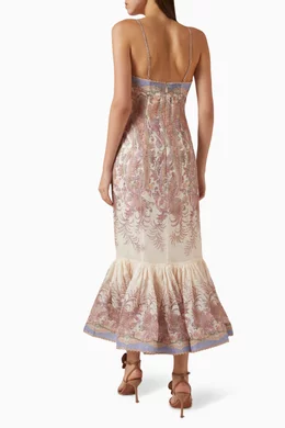 Buy Zimmermann Neutral Alchemy Mermaid Midi Gown in Linen Blend For Women  Online | Ounass Oman