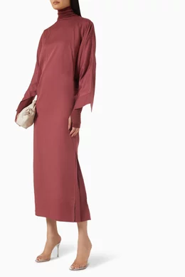slim fit dress slacks Coonie Midi Dress – Brown 2 / Brown main image 0