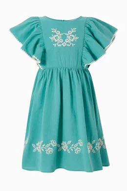sachin and babi light blue dress Buy C'era Una Volta Green Coco Embroidered Dress For Girls Online