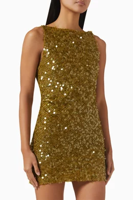 soleil sequin mini dress brown Bec + Bridge Party Wave Mini Dress – Restitched main image 0