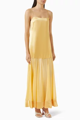 Buy Shona Joy Yellow Moraya Dropped Waist Maxi Dress For Women Online |  Ounass Oman