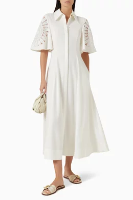 chinese dress ladies Likely Women's Clea Cut-Out Midi-Dress - Navy