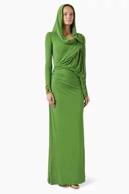 green emerald velvet dress Elisabetta Franchi