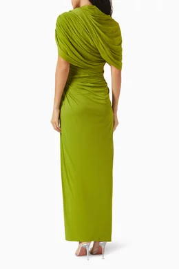 Buy Deme By Gabriella Green Jasmine Draped Dress For Women Online | Ounass  Oman