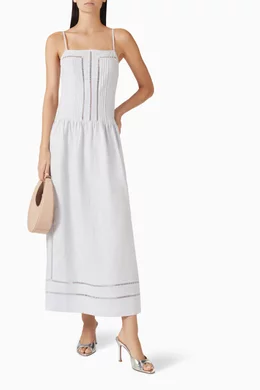 Buy Shona Joy Blue Tommy Square Neck Maxi Dress in Linen For Women Online |  Ounass Oman
