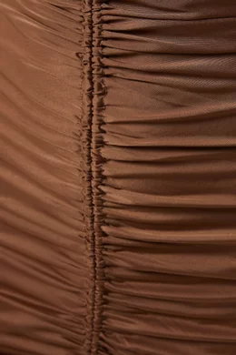 Buy Curaae Brown Tabitha Ruched Maxi Dress For Women Online