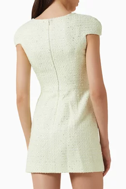 knee length dresses for ladies Lime Boucle Midi Skirt  self-portrait