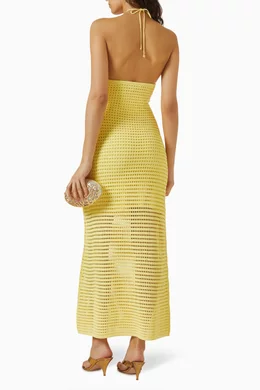 Buy The Wolf Gang Yellow Sevilla Maxi Dress in Viscose Blend For Women  Online | Ounass Oman