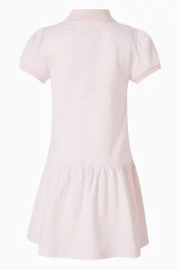 Buy Tommy Hilfiger Pink Dropped Waist Polo Dress in Cotton For Girls Online  | Ounass Oman